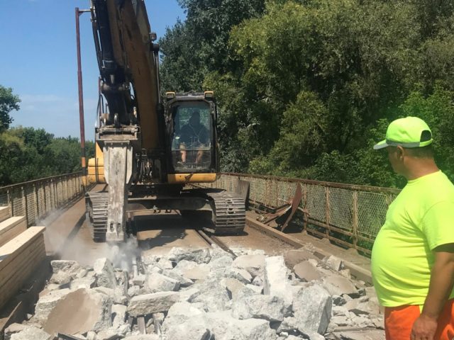 Kiskörei Tisza híd bontási és átépítési munkálatok